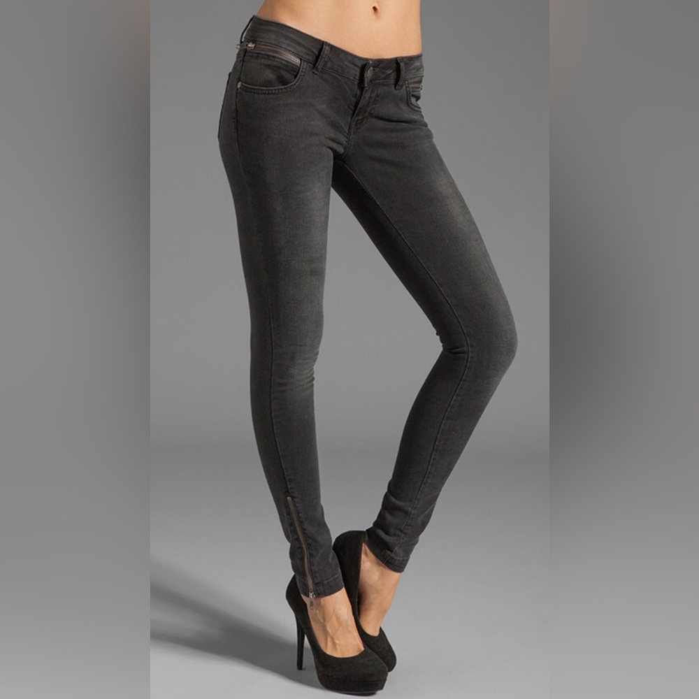 NWOT Anine Bing Double Zip Skinny | Charcoal color